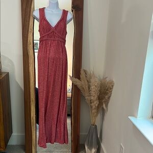 Max Studio Red Textured Maxi Dress